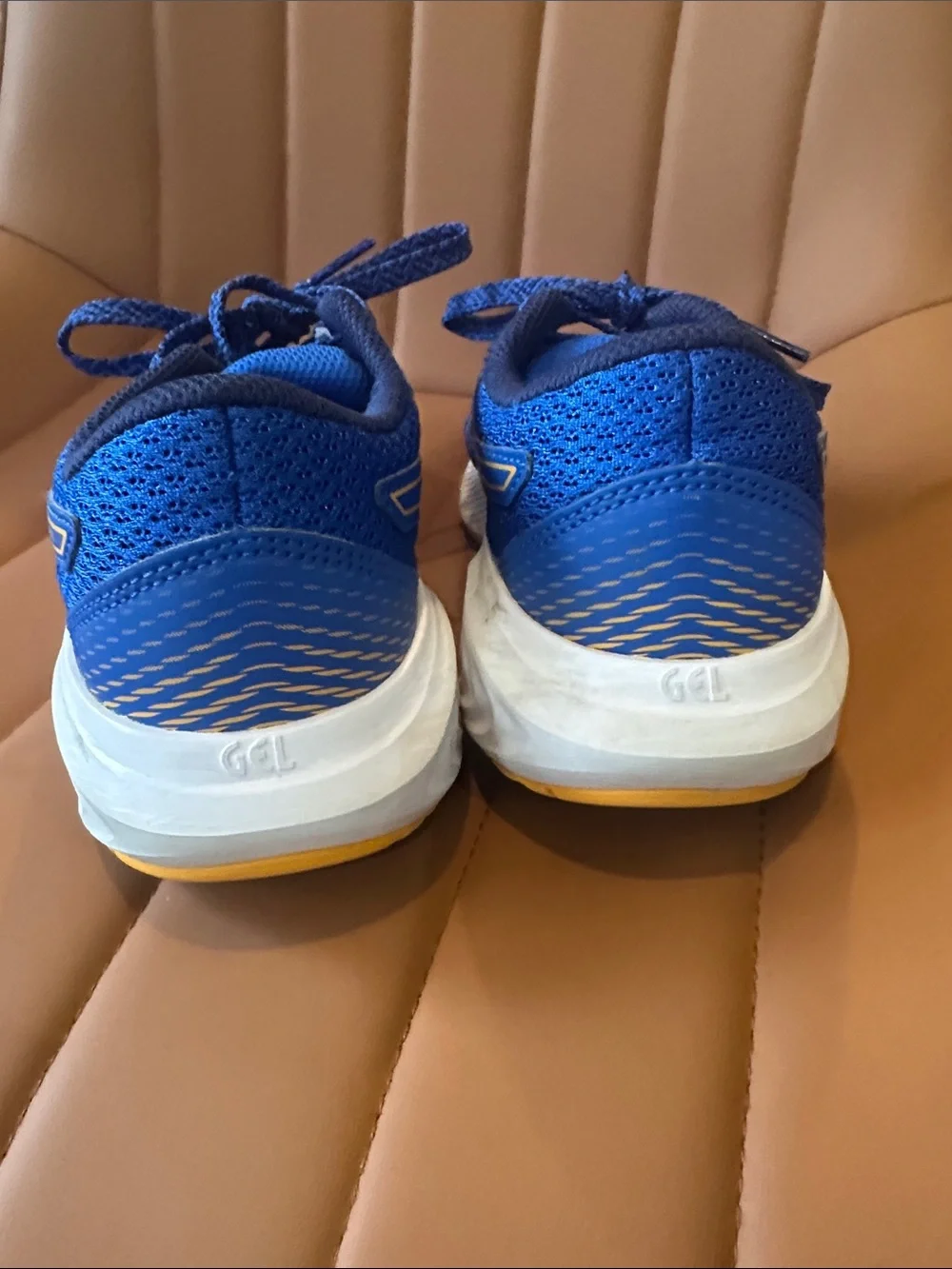 ASICS Blue and Yellow Kids Lace-Up Sneakers